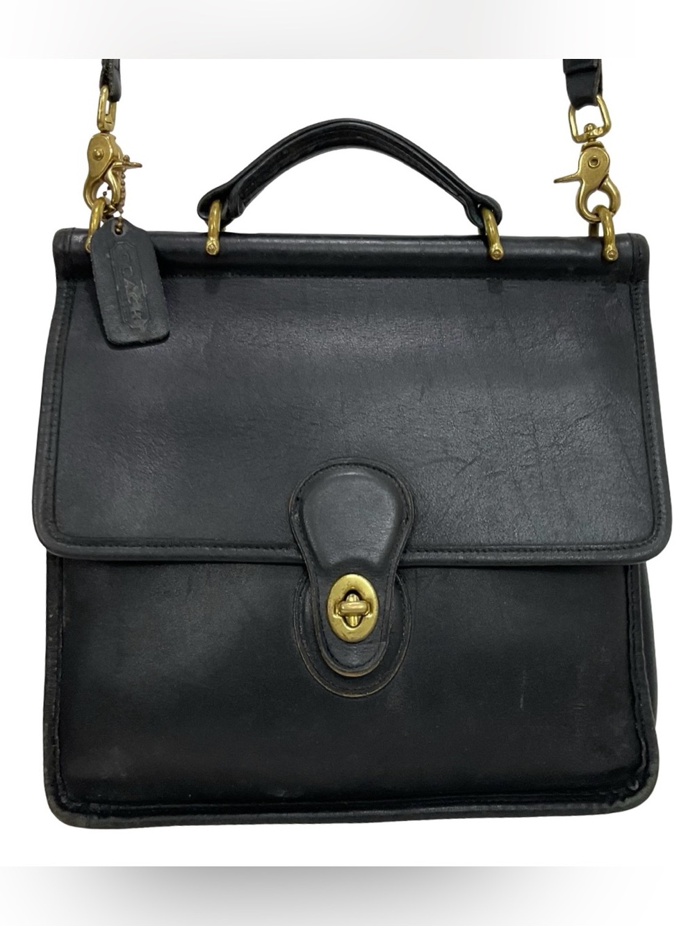 Vintage  Coach Black Willis Satchel Crossbody Bag 1990’s - Picture 4 of 16